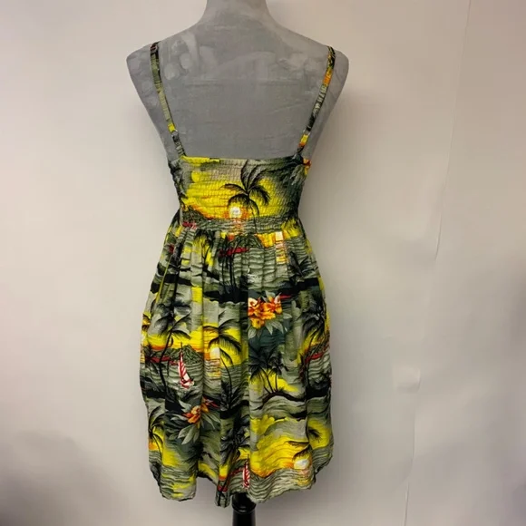 Maui Candice Dress Mini Hawaiian Tropical Print Sundress resort vacation Island - Picture 4 of 9
